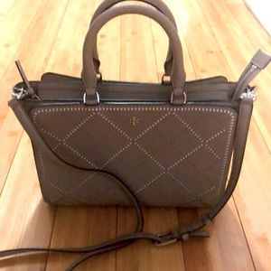 Tory Burch Robinson crosshatch leather